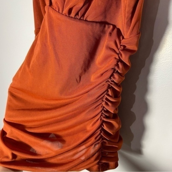 Anthropologie Ruched v neck sleeveless top Size S Color Rust - Picture 3 of 8